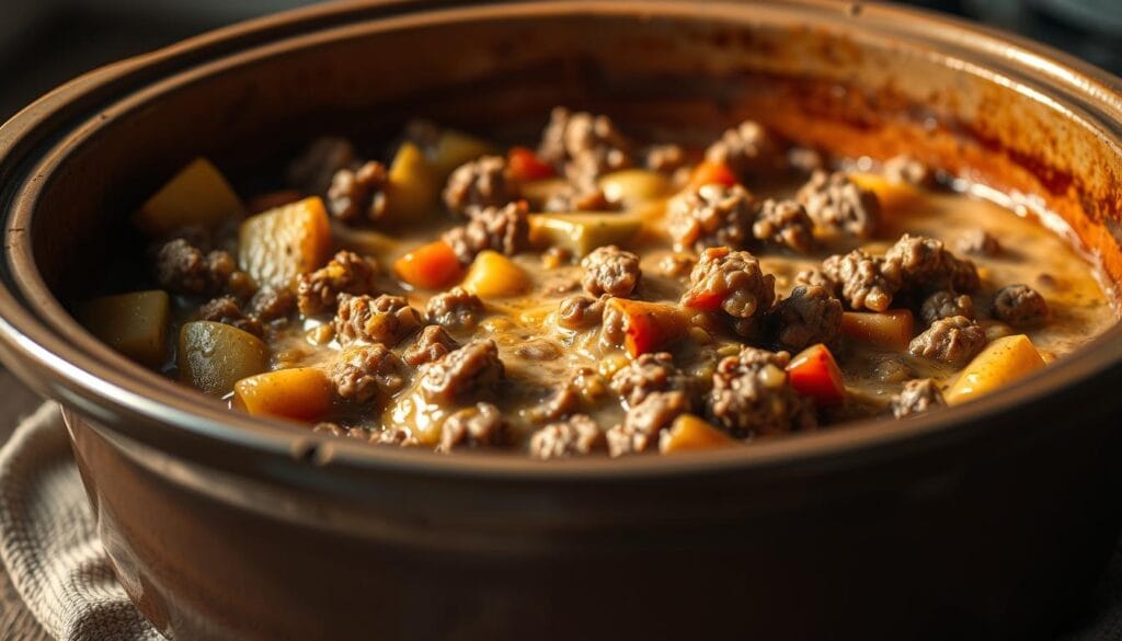 slow cooker hamburger casserole